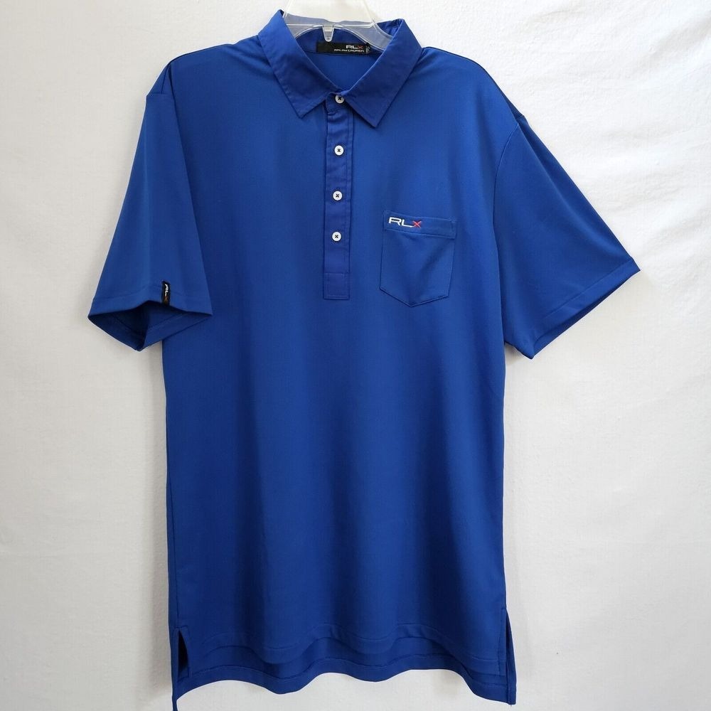 Ralph Lauren RLX Polo‎ Men's XL Royal Blue Short Sleeve Golf Performance Stretch